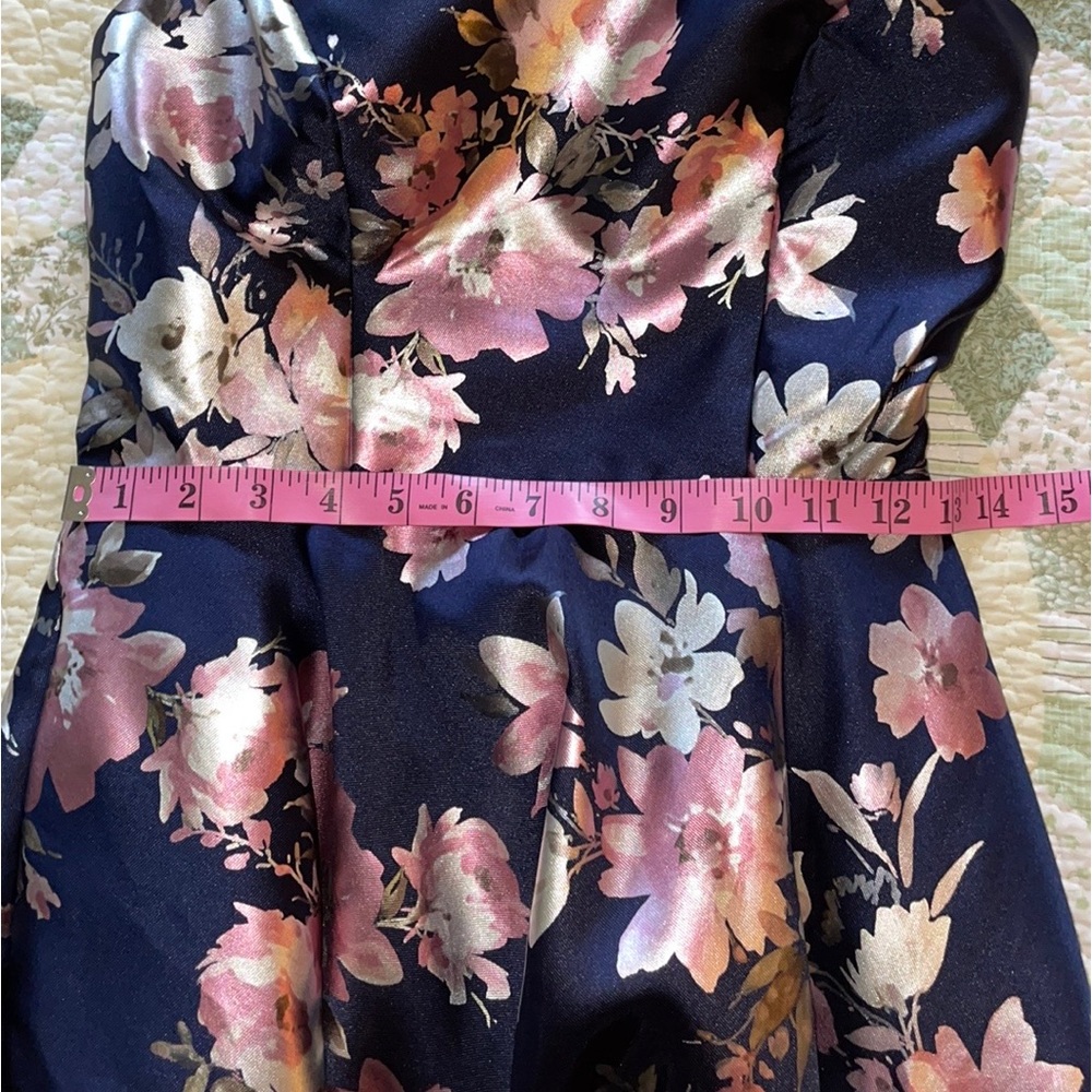 B.SMART 7 Fit & Flair Evening Gown Leg Slit Racerback w Lace inserts & Cutout - Picture 5 of 16